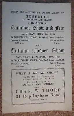 £4 • Buy Wandsworth School Summer Show And Fete, 4th,July 1953