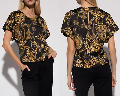 Versace Jeans Couture Motifs Baroque Top Blouse Haut T-Shirt Iconic Neuf XXL De • $260.32