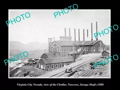 OLD 8x6 HISTORIC PHOTO OF VIRGINIA CITY NEVADA THE NORCROSS SAVAGE SHAFT 1880 • $5.79