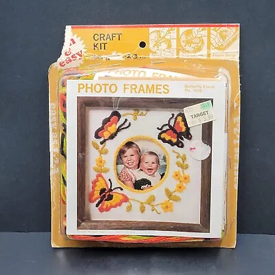 Vintage McNeill Photo Frames CREWEL EMBROIDERY KIT Butterflies #217 • $14