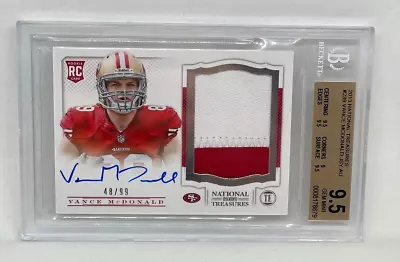 2013 National Treasures Vance McDonald Rookie Auto Autograph Patch BGS 9.5 POP 2 • $44.99