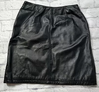 Wilsons Maxima 10 Genuine Leather Black Pencil Mini Skirt Lined Vintage 90s Y2k • $44.95