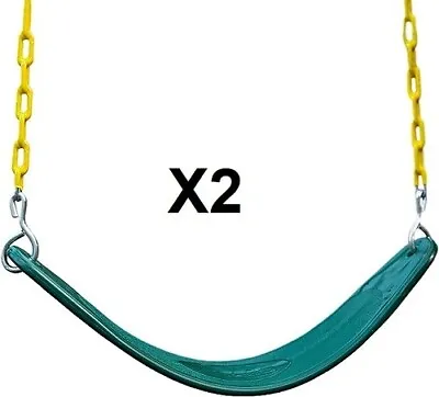 $43.99 • Buy (X2) NEW Gorilla Playsets Extreme Duty Swing Belts Seats Replacements W Chain