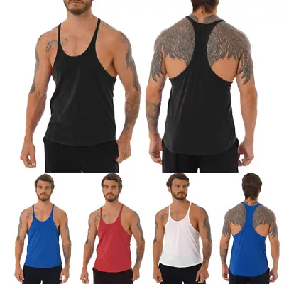 Men Workout Tank Tops Fitness Muscle Sleeveless Shirts Gym Bodybuilding Vests • $9.14