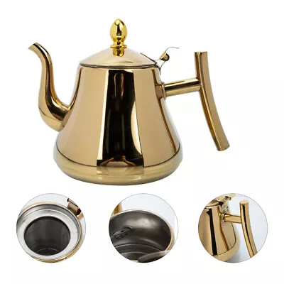 Metal Tea Kettle Coffee Server Stainless Steel Teapot With Infuser • £21.90