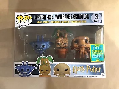 Funko - Harry Potter Cornish Pixie Mandrake & Grindylow 3Pk Pop Vinyl 2016 • $350