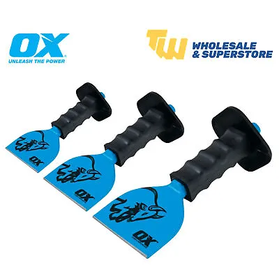 OX Tools Bolster Chisel Rubber Guard For Brick Masonry Various Sizes 2 1/4  & 4  • £10.99