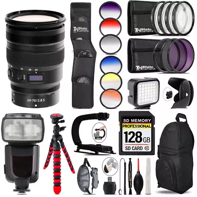 Nikon NIKKOR Z 24-70mm F/2.8 S Lens +Pro Flash LED Light -128GB Accessory Bundle • $2115.99