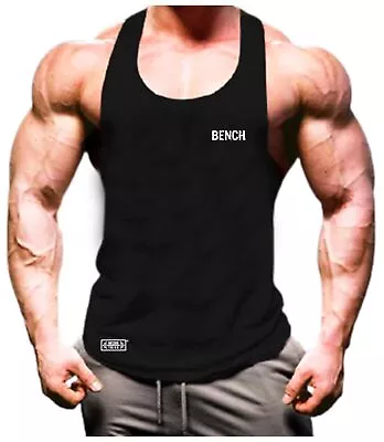 Bench Vest Pocket Gym Clothing Bodybuilding Training Workout Exercise Tank Top • £6.99