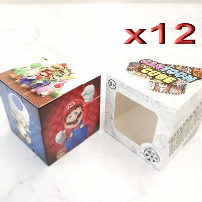 12pc Wholesale 3x3 Kids Mario Rubiks Magic Speed Puzzle Cube Toys • $30
