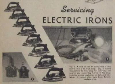 Servicing Electric Irons 1948 Vintage HowTo INFO Westinghouse & Other Makes • $6.89