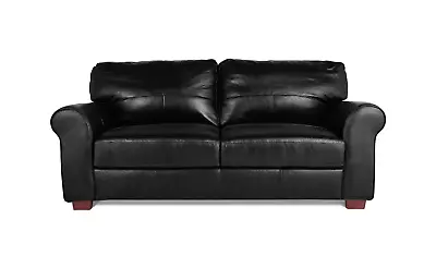 Habitat Salisbury 3 Seater Leather Sofa - Black • £865