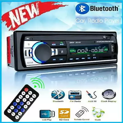 Car Stereo Single 1 DIN In-Dash FM Radio Stereo Player USB AUX Bluetooth • $26.89