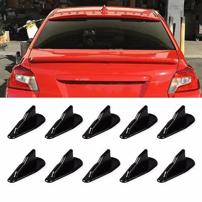 $10.49 • Buy 10 Pcs Universal EVO-Style ABS Roof Shark Fins Spoiler Wing Kit Vortex Generator