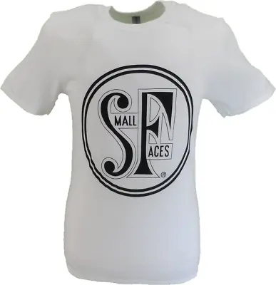 Mens White Official Small Faces Logo T Shirt • £17.99