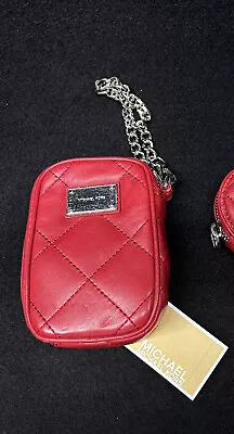 Michael Kors Hamilton Quilt Genuine Leather Red Pouch  • $65