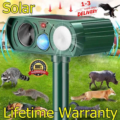 £11.99 • Buy Ultrasonic Solar Cat Dog Repellent Fox Pest Scarer Deterrent Repeller Garden UK