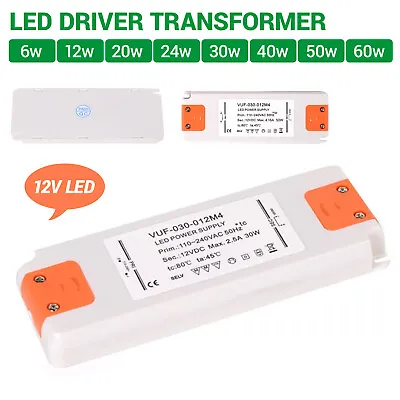 LED Driver Power Supply Light Transformer 110V-220V To DC 12V 6W 12W 30W 60W • $22.99