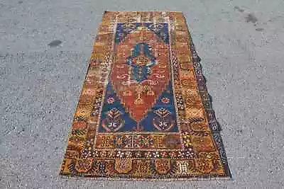 Anatolian Rugs Oriental Rugs Vintage Rug 3.5x7.8 Ft Area Rugs Turkish Rug • $242.42