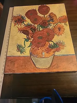 Vincent Van Gogh Original Sunflower Oil On Canvas 1888 Painting • $499.99