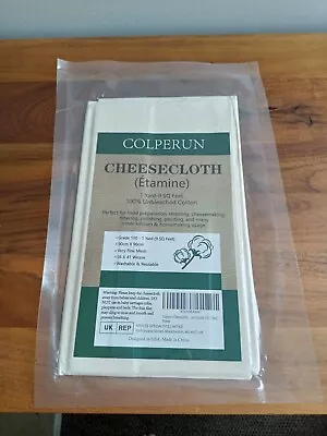 Colperun Cheesecloth Grade 100 9 Sq Ft 90x90 Cm Very Fine Mesh • £3.25