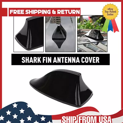 Black Shark Fin Roof Car Radio FM/AM Antena Universal Screw Aerial Antenna Cover • $7.28