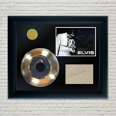 Elvis Presley Framed 45 Gold Record Reproduction Signature Display 3 • $129.95