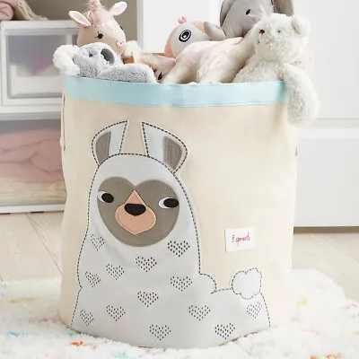 Toy Storage Bin Collapsible Laundry Basket Llama Design 17.5x17  Nursery Baby • £12