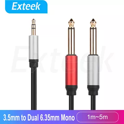 3.5mm 1/8  TRS To Dual 6.35mm 6.5 1/4  TS Mono Stereo Y Splitter Cable 1.5M~5M • $8.95