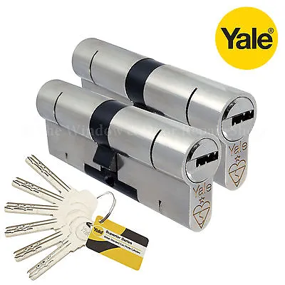 Yale Superior Keyed Alike Pair Euro Cylinder Door Lock Anti Snap Security Barrel • £50.18