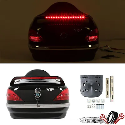 Motorcycle Rear Trunk Luggage Tour Pack W/Tail Light Box For Harley Honda Yamaha • $61.50