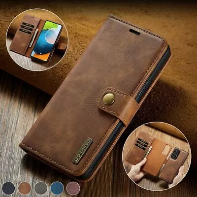 DG.MING Leather Flip Wallet Case Cover For Samsung S20 S21 S22FE S23 S24 A14 A73 • $13.98