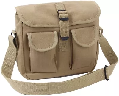 $14.99 • Buy Khaki 2 Pocket Canvas Military Ammo Carry Shoulder Bag