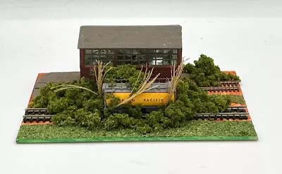 Model Power N Scale Custom Weathered  Derelict Overgrown Engine Shed Diorama • $55