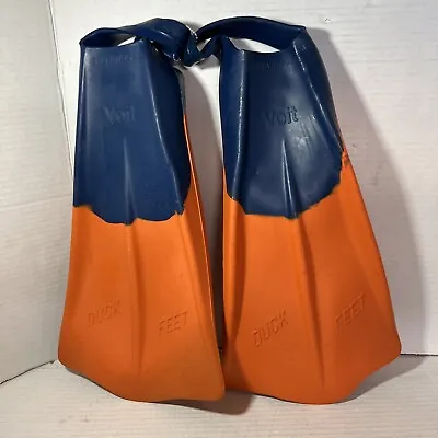 Voit Duck Feet Diving Swim Fins Size L Large Custom Model Orange Blue • $22