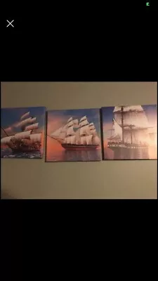 3 Piece Ship Canvas Set Very Beautiful  • $20