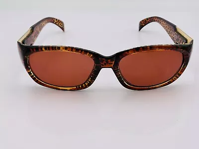 Vintage Escada Cheetah Brown Gold Oval Sunglasses FRAMES ONLY • $20.40