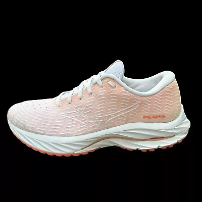 Mizuno Women's 8.5 M Wave Rider 26 Running Shoes Peach White Sneakers • $46.20