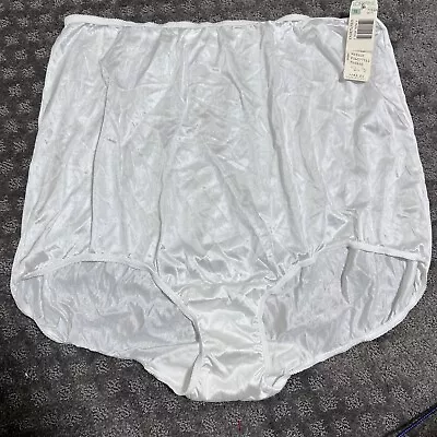 Vintage 70s LORRAINE SECOND SKIN SATIN NYLON HI CUT BRIEF SILKY PANTY 10 SISSY • $49.99