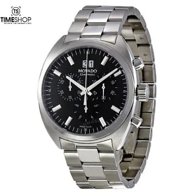 Movado Datron Chronograph Black Dial Stainless Steel Quartz Men's Watch 0606476 • $1120.95