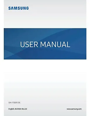 SAMSUNG GALAXY Z FLIP SM-F700F 5G PRINTED INSTRUCTION MANUAL USER GUIDE 239 Pgs • £14.99