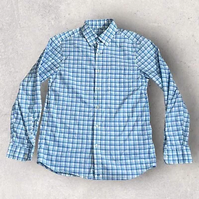 Vineyard Vines Shirt Mens Small Blue Plaid On The Go Brrr Light Stretch Active • $21.21