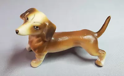 Dachshund Dog Miniature Bone China Figurine Weiner Dog Hound Vintage • $9.95