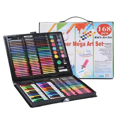168PCS Kids Artist Drawing Art Case Colouring Pencils Painting Set Childrens • £11.89