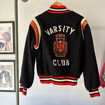 VINTAGE 1979 | Varsity Club Wool Chain Stitched Bomber Jacket Sz 40 *M Adult • $180