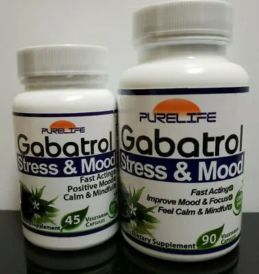 CHOOSE ONE: Purelife Gabatrol Stress & Mood 45 OR 90 Vegetarian Capsules • $33.75