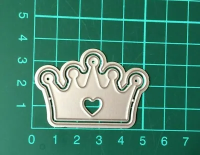Crown & Heart Metal Die Cutter Princess Queen Crown Cutting Die Style 2 • £2.49