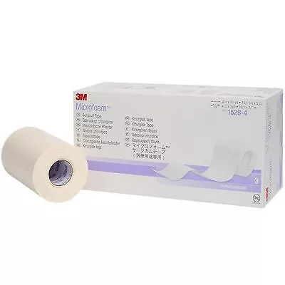 3M Microfoam Surgical Tape 4  X 5.5 Yd 1528-4  1 Box 3 Rolls/Box • $32.53