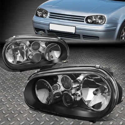 $76.88 • Buy For 99-06 Volkswagen Vw Golf Cabrio Black Housing Projector Headlight Head Lamp