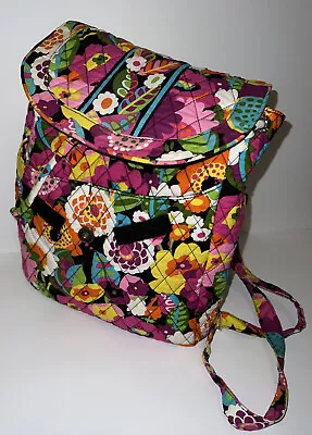 EUC Vera Bradley Retired Va Va Bloom Pink Yellow Floral Quilted Small Backpack • $24.99